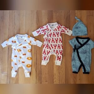 Infant Bodysuit Set - Orange, Red, Blue